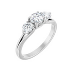 14K White 1 CTW Diamond Three-Stone Engagement Ring