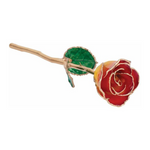 Lacquered Sunset Yellow & Red Rose with Gold Trim
