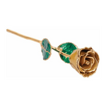 Lacquered Yellow Topaz Colored Rose with Gold Trim