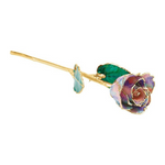 Lacquered October Opal Birthstone Rose with Gold Trim