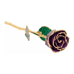 Lacquered Purple Rose with Gold Trim