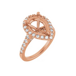 14K Rose 12 x 8 mm Pear 5/8 CTW Lab-Grown Diamond Semi-Set Engagement Ring