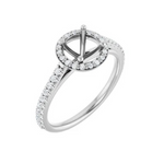 14K White 6.5 mm Round 1/4 CTW Lab-Grown Diamond Semi-Set Engagement Ring