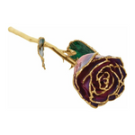 Lacquered Purple & Pink Rose with Gold Trim