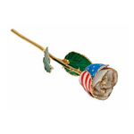 Lacquered Patriotic Rose with Gold Trim