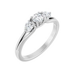 Platinum 1/2 CTW Diamond Three-Stone Engagement Ring