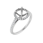 14K White 8 mm Round 1/4 CTW Lab-Grown Diamond Semi-Set Engagement Ring