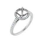 14K White 7.4 mm Round 1/4 CTW Lab-Grown Diamond Semi-Set Engagement Ring