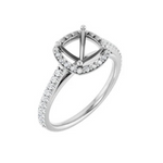 14K White 7x7 mm Cushion 1/4 CTW Lab-Grown Diamond Semi-Set Engagement Ring