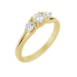 14K Yellow 1/2 CTW Diamond Three-Stone Engagement Ring