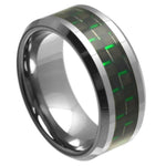 324-9mm High Polish with Green & Black Carbon Fiber Inlay Beveled Edge