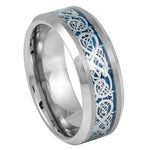 367-8mm Shiny Beveled Edge with Blue Celtic Dragon Cut-out Inlay