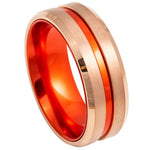 517-8mm Rose Gold Plated Grooved Center with RED Anodized Aluminum Sleeve