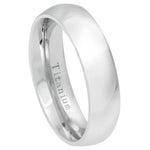 536-6mm White Titanium Classic Domed Ring