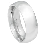 538-8mm White Titanium Classic Domed Ring