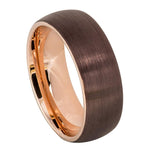 599-8mm Semi-Domed Brushed Brown IP Plated & Rose Gold IP Plated