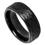 614-8mm Black IP Plated Hammered Center with Stepped Edge