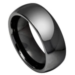 615-8mm High Polished Shiny Gun Metal IP Plated Classic Domed Ring