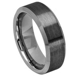 617-8mm Gun Metal IP Plated Brushed Center Shiny Beveled Edge 8mm
