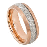 625-8mm Semi-Domed Rose Gold IP Plated with Imitation Meteorite Inlay