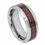 662-8mm High Polished with Mahogany Wood Inlay Beveled Edge