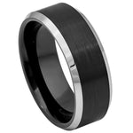 667-8mm Black IP Plated Brushed Center Beveled Edge