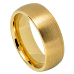 690-8mm Yellow Gold IP Plated Brushed Domed Classic Style