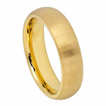 691-6mm Yellow Gold IP Plated Brushed Domed Classic Style