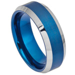 692-8mm Blue IP Brushed Center High Polish Beveled Edge