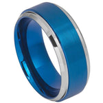 693-9mm Blue IP Brushed Center High Polish Stepped