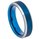 726-6mm Blue IP Brushed Center High Polish Beveled Edge