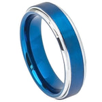 727-6mm Blue I Brushed Center High Polish Stepped/Beveled Edge