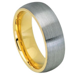 738-8mm Domed Yellow Gold IP Plated Inside & Gun Metal Brushed Center