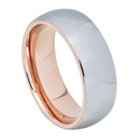740-8mm Domed Rose Gold IP Plated Inside & Gun Metal High Polished Center