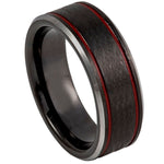 745-8mm Charcoal Gray IP Plated Ice Finish with 2 Red Stripes