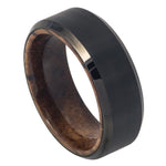 759-8mm Black IP Plated Center Wood Sleeve