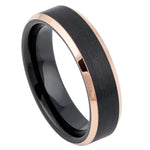 782-6mm Two-Tone Black & Rose Gold IP Brushed Center