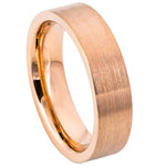 786-6mm ROSE GOLD IP Plated Brushed Pipe Cut Band