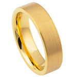 799-6mm YELLOW GOLD IP Plated Brushed Pipe Cut Band