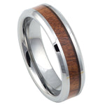 802-6mm High Polished with Mahogany Wood Inlay Beveled Edge