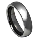805-6mm High Polished Shiny Gun Metal IP Plated Classic Domed Ring