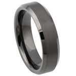 807-6mm Gun Metal IP Plated Brushed Center Shiny Beveled Edge 6mm