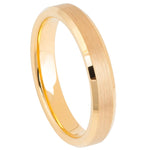 810-4mm Brush Yellow Gold IP Plated Center & Shiny Beveled Edge -4mm