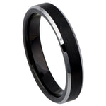 811-4mm Black IP Plated Brushed Center High Polished Steel Color Beveled Edge
