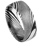 826-8mm Damascus Black & Steel Tone Pattern