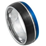 839-8mm Three-tone Natural, Blue & Black IP Plated Groove