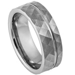 856-8mm Faceted Ring with Offset Groove