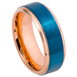 862-8mm Two-tone Rose & Blue IP Stepped Edge