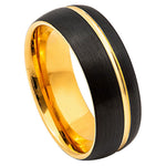872-8mm Two-tone Brushed Yellow Gold & Black IP Plated Groove