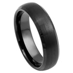 876-6mm Domed Black IP Plated Brushed Center Low Beveled Edge